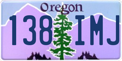 OR license plate 138IMJ