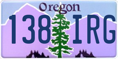 OR license plate 138IRG