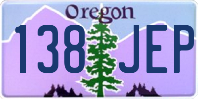 OR license plate 138JEP