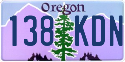 OR license plate 138KDN
