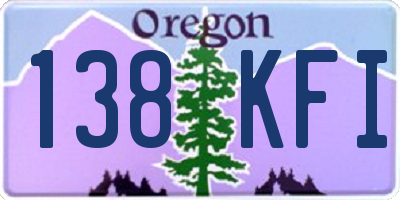 OR license plate 138KFI