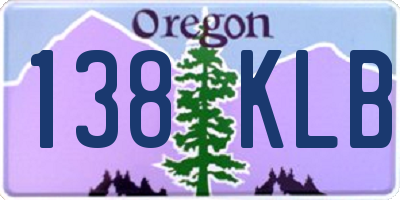 OR license plate 138KLB