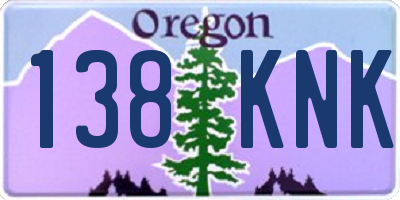 OR license plate 138KNK
