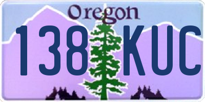 OR license plate 138KUC