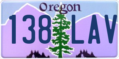 OR license plate 138LAV