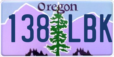 OR license plate 138LBK