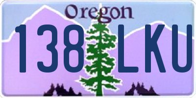 OR license plate 138LKU