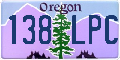 OR license plate 138LPC