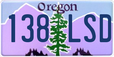 OR license plate 138LSD