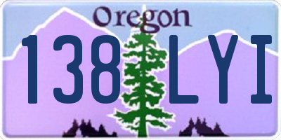 OR license plate 138LYI