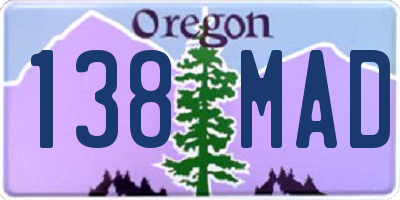 OR license plate 138MAD