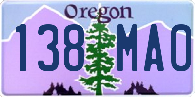 OR license plate 138MAO