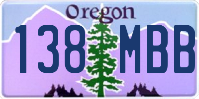 OR license plate 138MBB