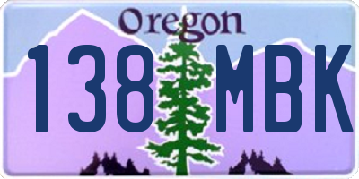 OR license plate 138MBK