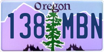 OR license plate 138MBN