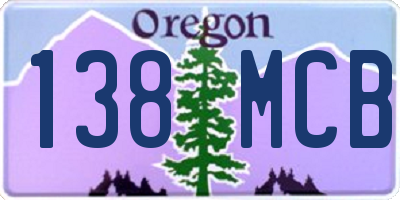 OR license plate 138MCB