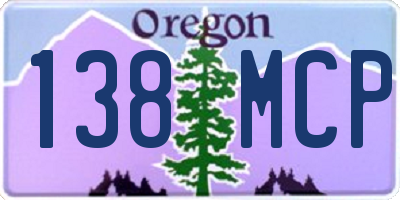 OR license plate 138MCP
