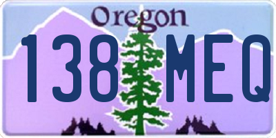 OR license plate 138MEQ