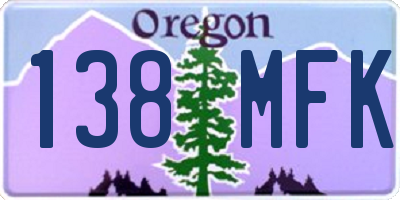 OR license plate 138MFK