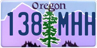 OR license plate 138MHH