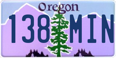 OR license plate 138MIN