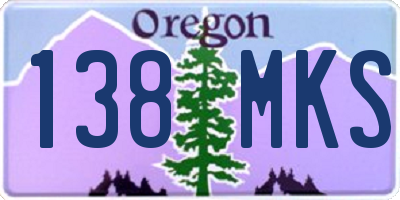 OR license plate 138MKS