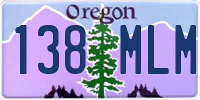 OR license plate 138MLM