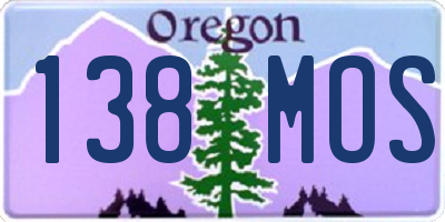 OR license plate 138MOS