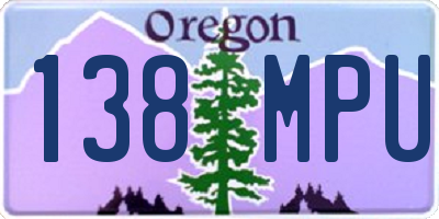 OR license plate 138MPU