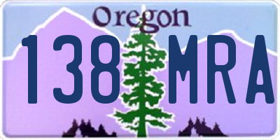 OR license plate 138MRA