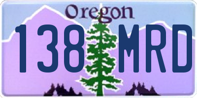 OR license plate 138MRD