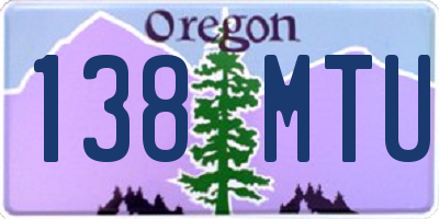 OR license plate 138MTU