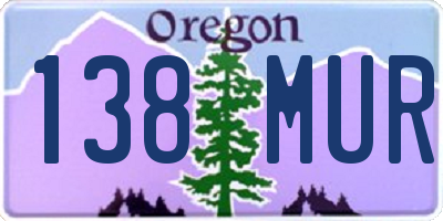 OR license plate 138MUR