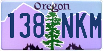 OR license plate 138NKM