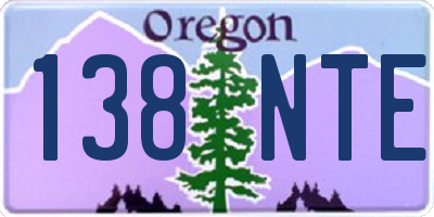 OR license plate 138NTE