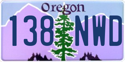 OR license plate 138NWD