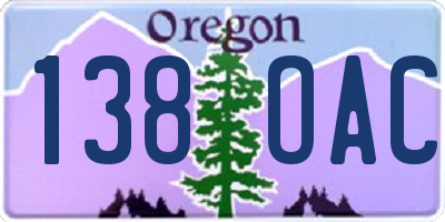 OR license plate 138OAC