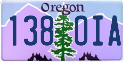 OR license plate 138OIA