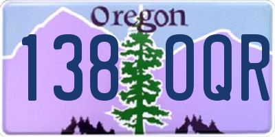 OR license plate 138OQR