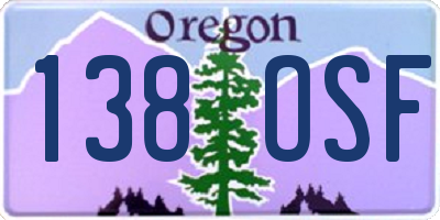 OR license plate 138OSF
