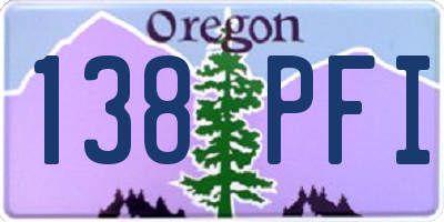 OR license plate 138PFI
