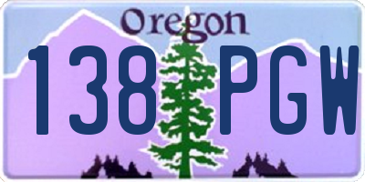 OR license plate 138PGW