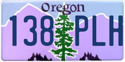 OR license plate 138PLH