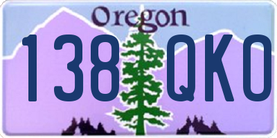 OR license plate 138QKO