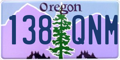 OR license plate 138QNM
