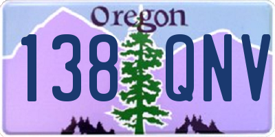 OR license plate 138QNV
