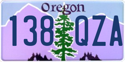 OR license plate 138QZA