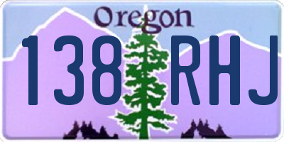OR license plate 138RHJ