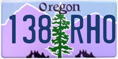 OR license plate 138RHO