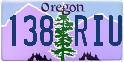 OR license plate 138RIU